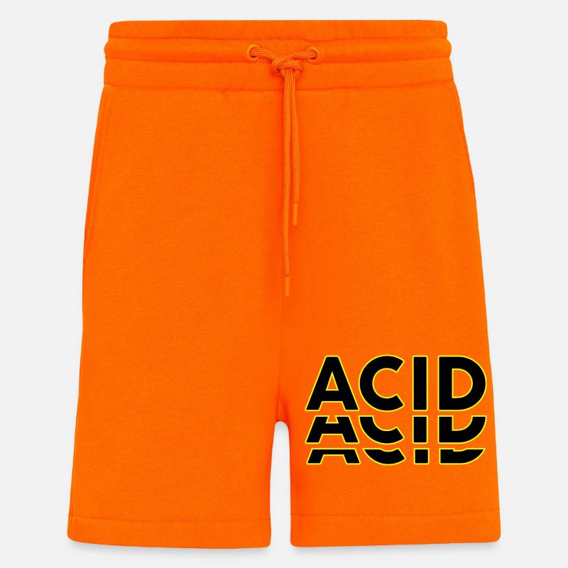 Acid Techno Amelie Hard Dark Beats - Short bio décontracté fabriqué en UE - SUNSET ORANGE