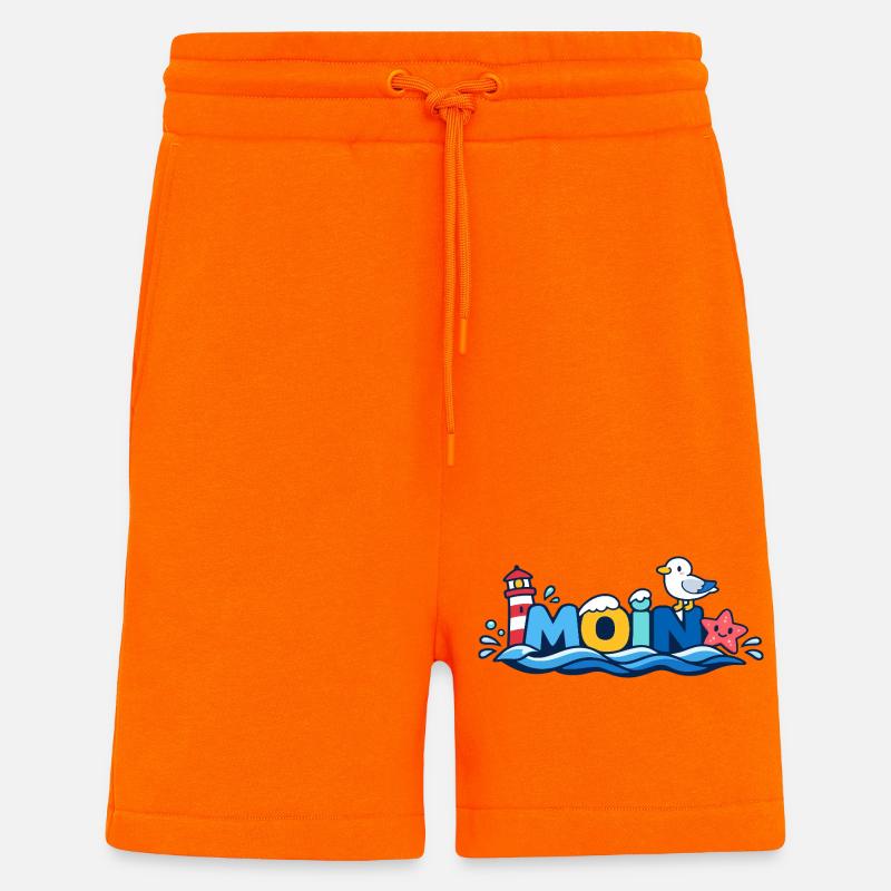 MOIN Möwe Leuchtturm Maritim Bunt - Shorts - made by SPREAD - SUNSET ORANGE