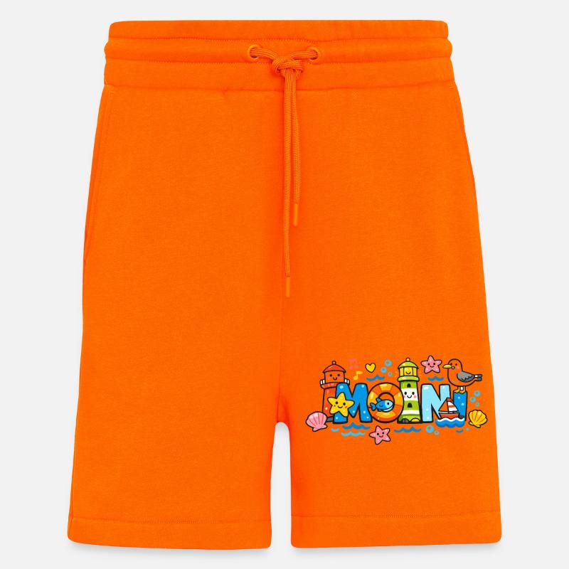 MOIN Möwe Leuchtturm Maritim Bunt - Shorts - made by SPREAD - SUNSET ORANGE