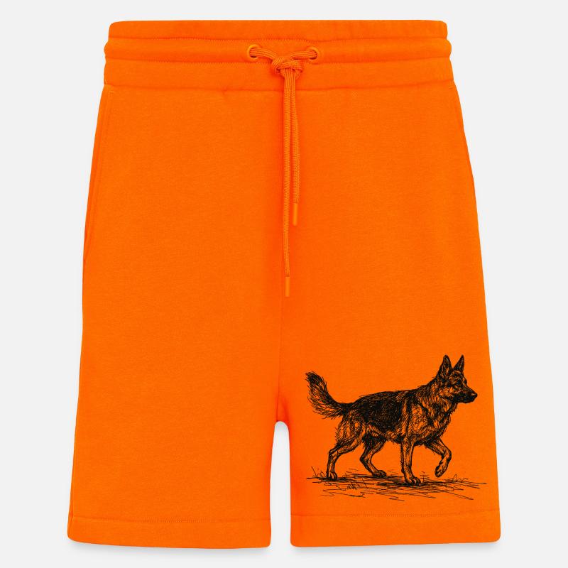 Schäferhund Sketch – Deutscher Schäferhund Design - Shorts - made by SPREAD - SUNSET ORANGE