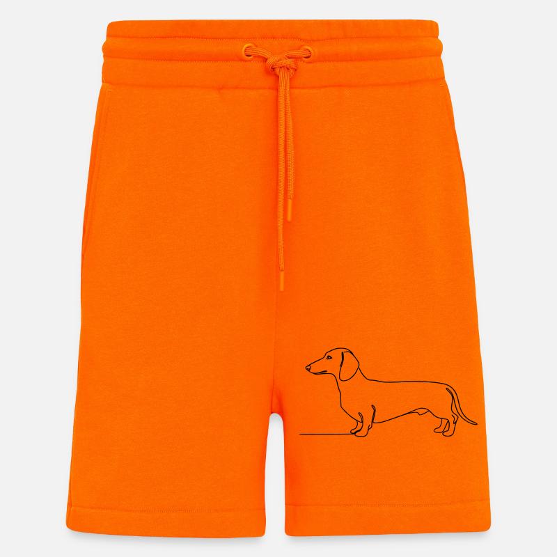 Dachshund Dachshund One Line Art - Shorts - made by SPREAD - SUNSET ORANGE