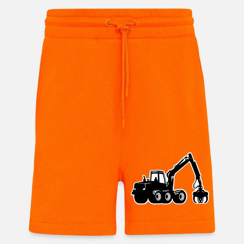 Silhouette de moissonneuse - Short bio décontracté fabriqué en UE - SUNSET ORANGE