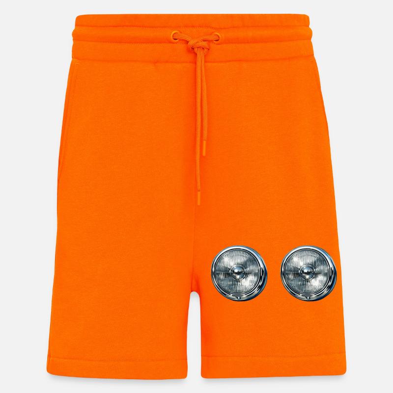 Reflets doubles des phares - Short bio décontracté fabriqué en UE - SUNSET ORANGE