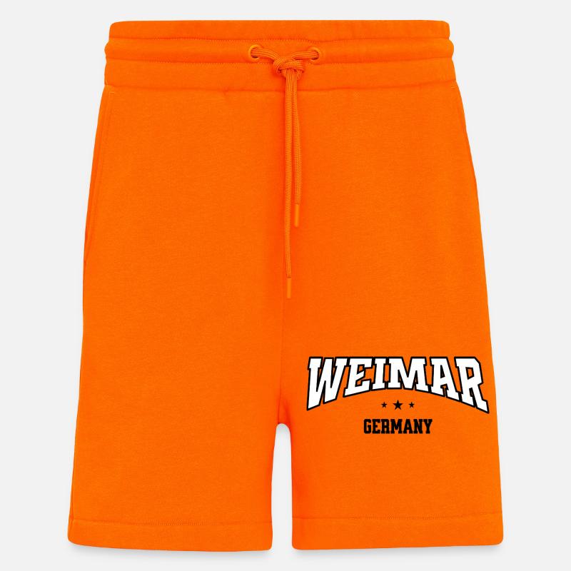 Weimar Lettering College Style Retro - Shorts - made by SPREAD - SUNSET ORANGE