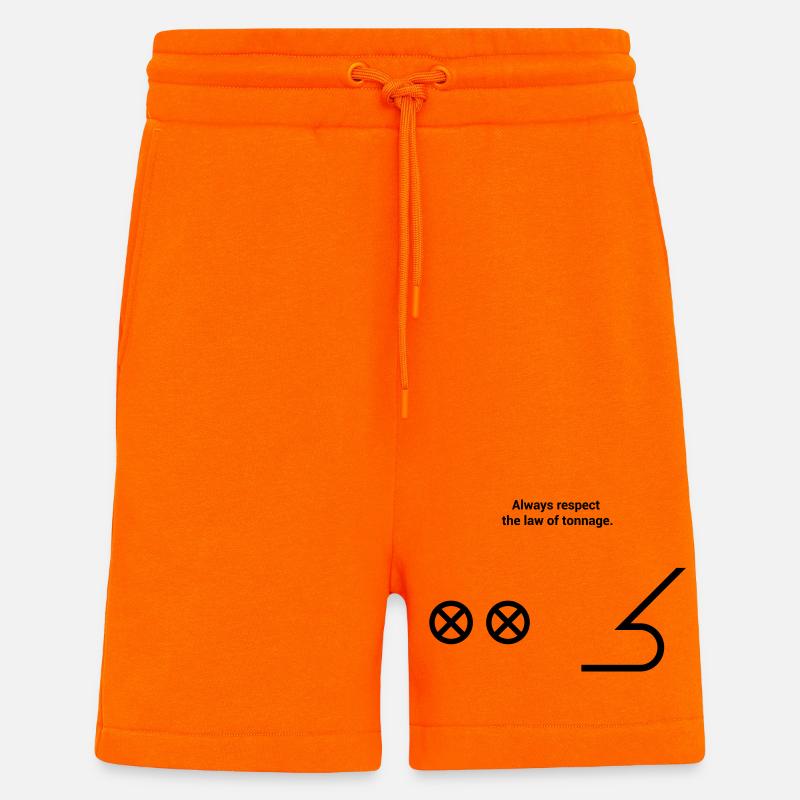 Proue avant - Capitaine de voilier maritime - Short bio décontracté fabriqué en UE - SUNSET ORANGE