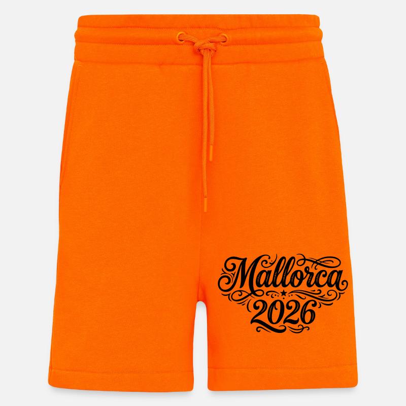 Mallorca 2026 Palm Tree - Shorts - made by SPREAD - SUNSET ORANGE