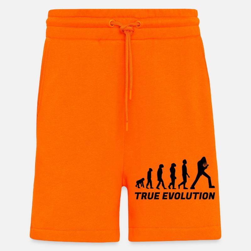 True evolution - vrai évolution metal - Short bio décontracté fabriqué en UE - SUNSET ORANGE