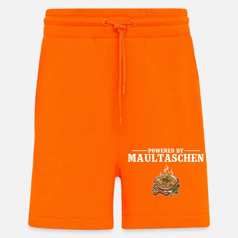 Propulsé par Maultaschen – Schwabe Gift - Short bio décontracté fabriqué en UE - SUNSET ORANGE