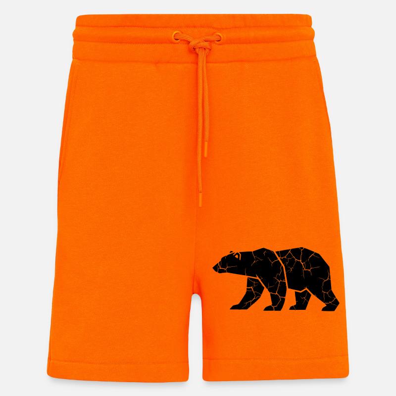 Bear Ripps Grunge Silhouette - Short bio décontracté fabriqué en UE - SUNSET ORANGE