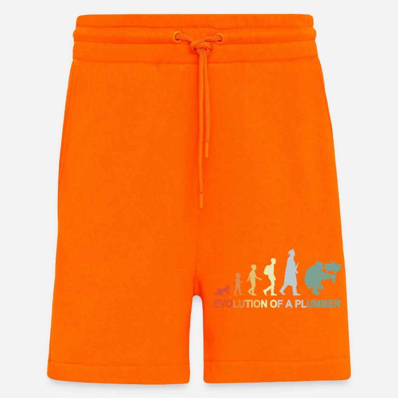 Évolution du plombier - Short bio décontracté fabriqué en UE - SUNSET ORANGE