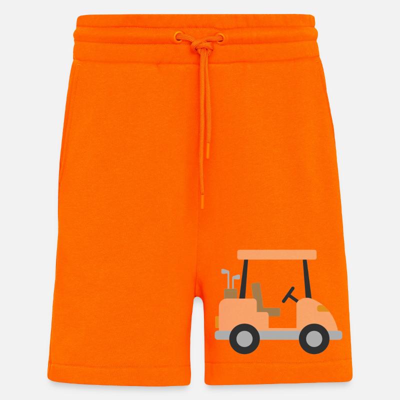 Voiturette de golf blanche - Short bio décontracté fabriqué en UE - SUNSET ORANGE