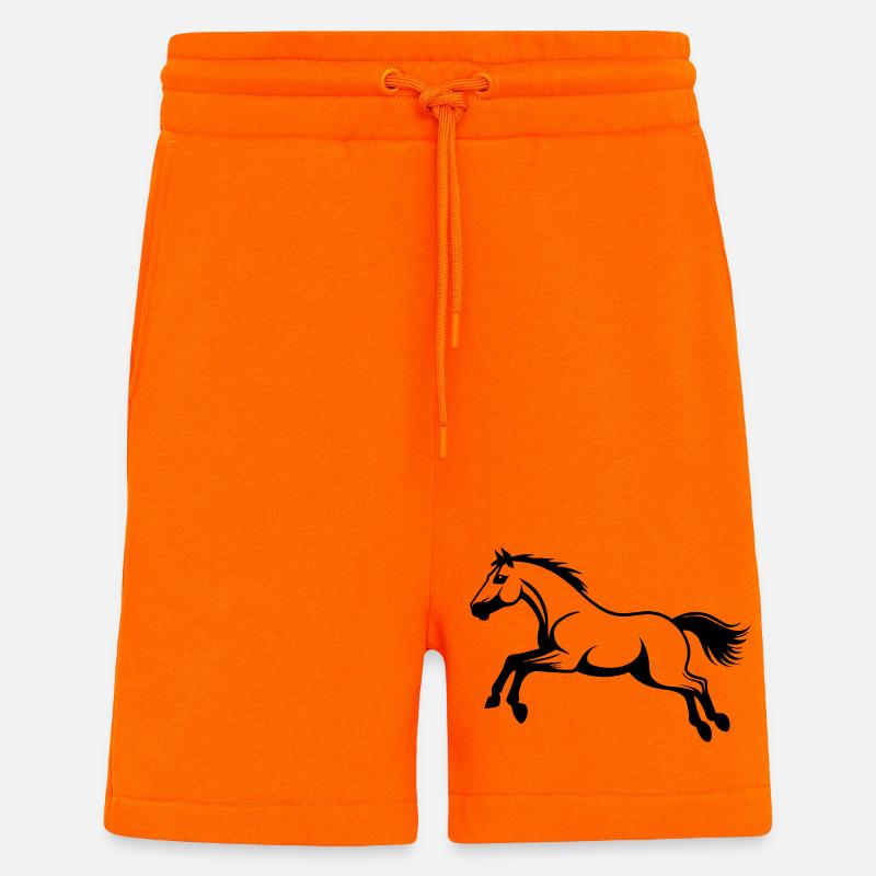 Saut d’obstacles à cheval - Short bio décontracté fabriqué en UE - SUNSET ORANGE