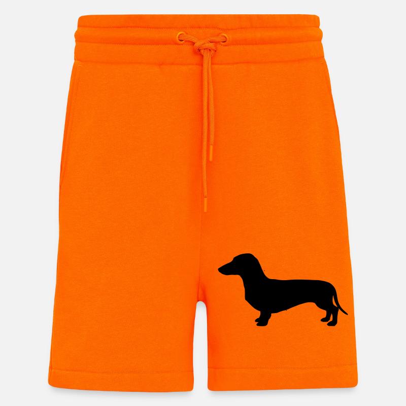 Teckel Silhouette teckel - Short bio décontracté fabriqué en UE - SUNSET ORANGE