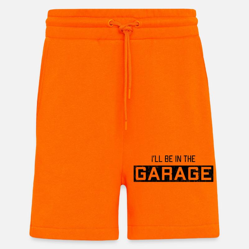 Je vais être dans le garage retraite Drôle de retraite - Short bio décontracté fabriqué en UE - SUNSET ORANGE
