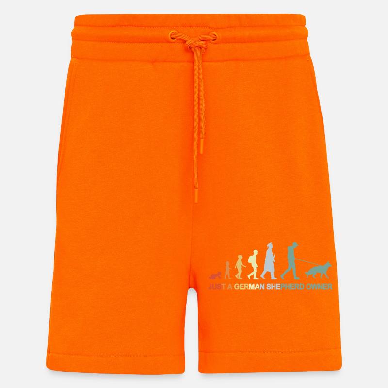 Evolution German Shepherd Owner - Shorts - made by SPREAD - SUNSET ORANGE