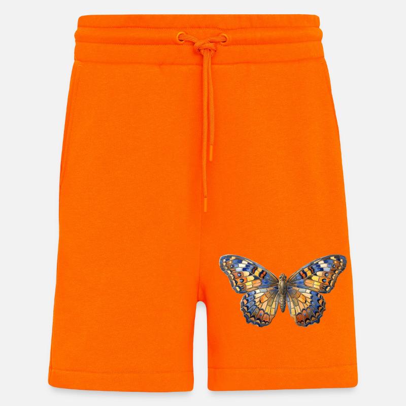 Schmetterling Mosaik - Kunst Geschenk - Shorts - made by SPREAD - SUNSET ORANGE