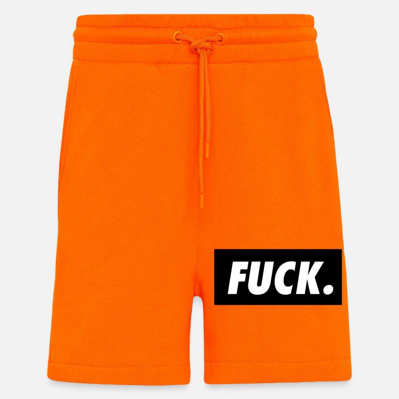 Baiser. Blanc sur noir. - Short bio décontracté fabriqué en UE - SUNSET ORANGE