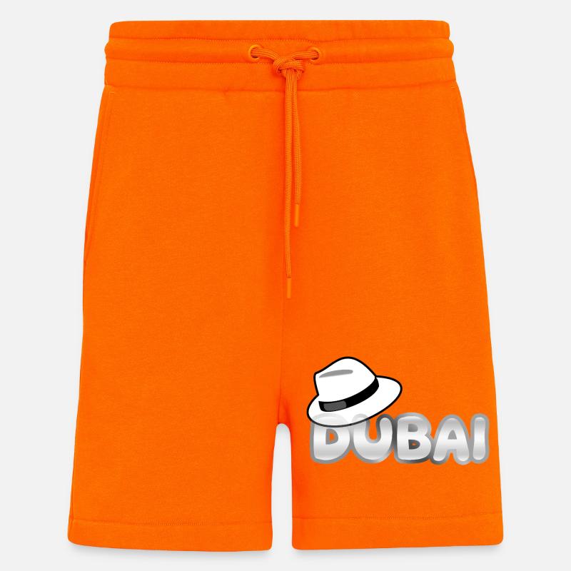 Style de Dubaï avec Fedora - Short bio décontracté fabriqué en UE - SUNSET ORANGE