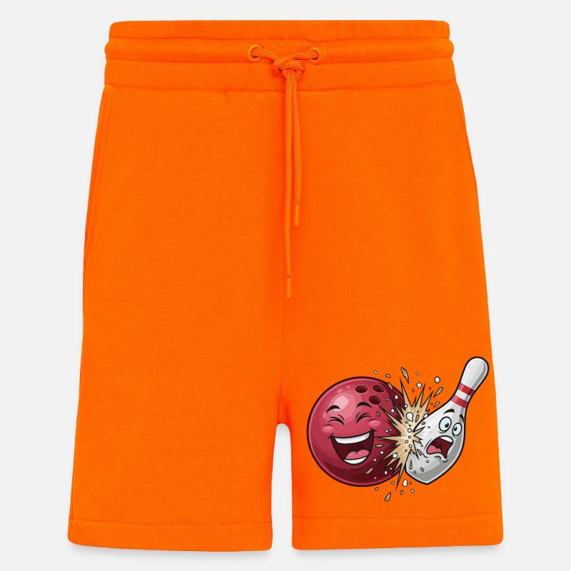 Bullet Cracker : Affrontement de bowling - Short bio décontracté fabriqué en UE - SUNSET ORANGE