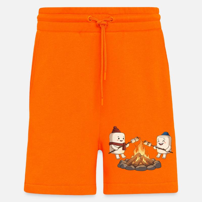 Lagerfeuer-Marshmallow-Freunde - Shorts - made by SPREAD - SUNSET ORANGE