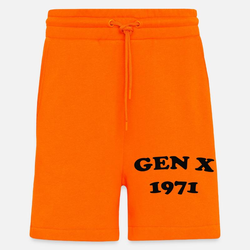 Gen X 1971 Retro Logo Tee - Shorts - made by SPREAD - SUNSET ORANGE