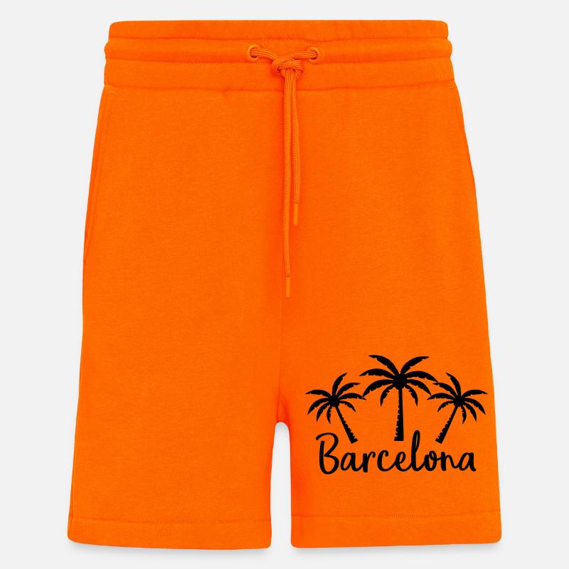 Barcelone - Short bio décontracté fabriqué en UE - SUNSET ORANGE