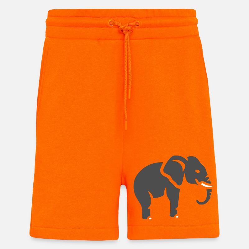 Elefant Silhouette Afrika Tier - Shorts - made by SPREAD - SUNSET ORANGE