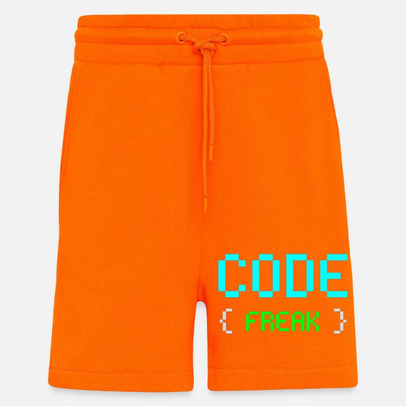 Pixel Code Freak Neon Tee - Shorts - made by SPREAD - SUNSET ORANGE