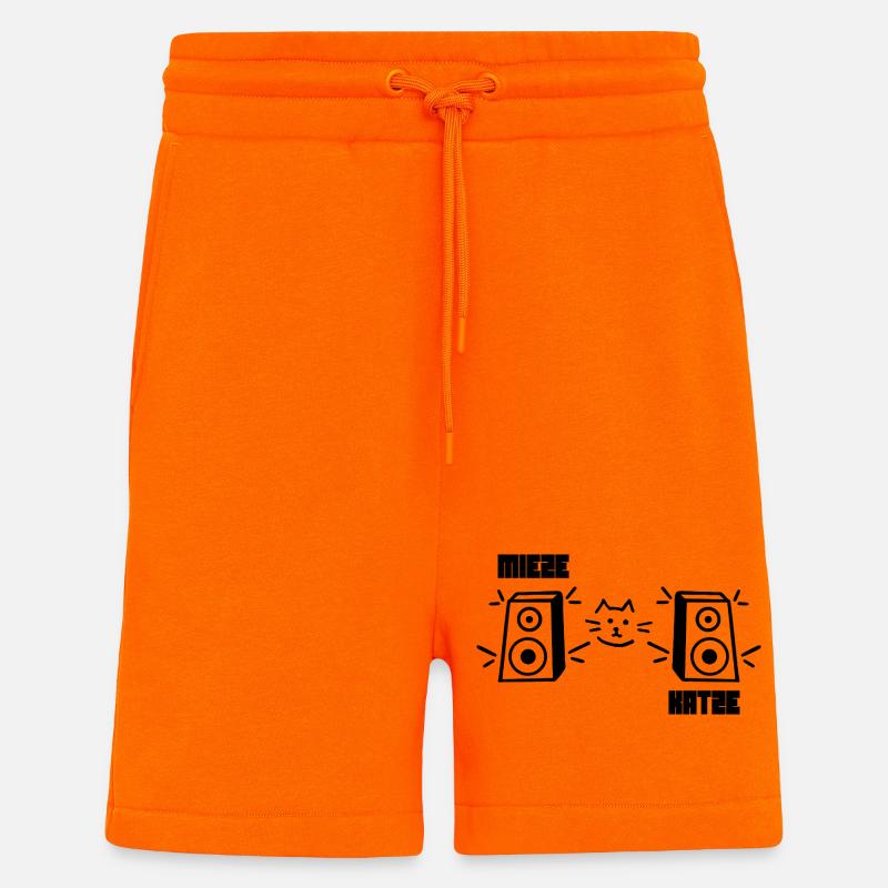 Kitty Cat Rave Techno - Short bio décontracté fabriqué en UE - SUNSET ORANGE