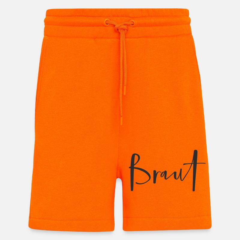 Braut – Stylisches Hochzeits-Textdesign - Shorts - made by SPREAD - SUNSET ORANGE