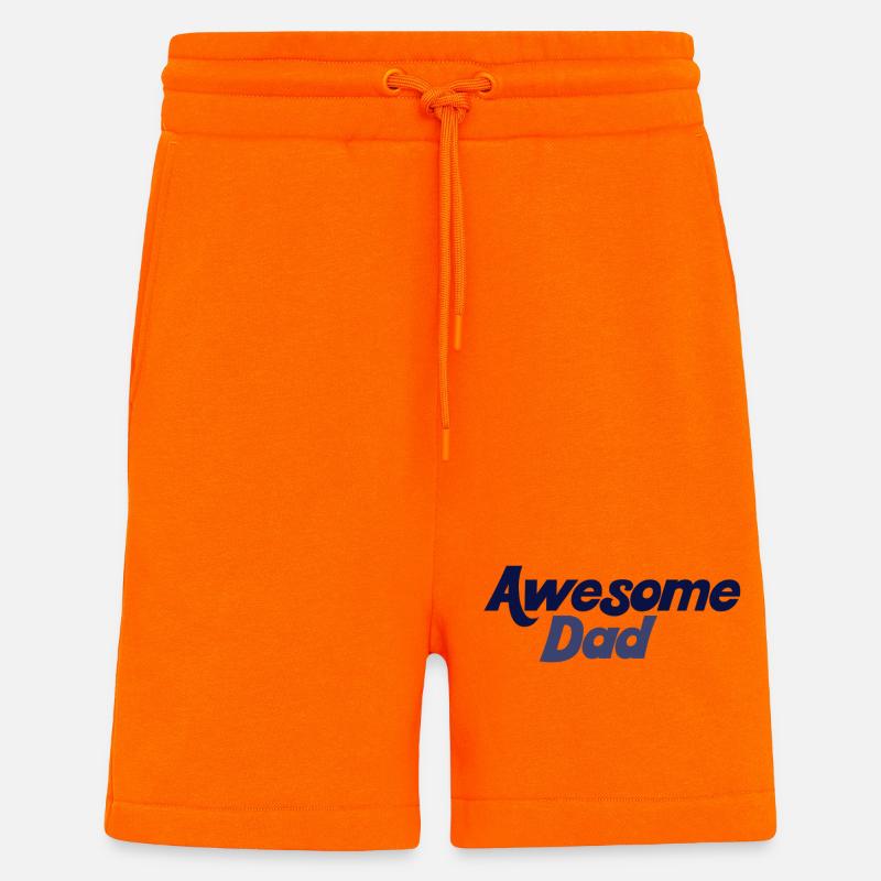 Bold Blue Gradient Awesome Dad - Shorts - made by SPREAD - SUNSET ORANGE