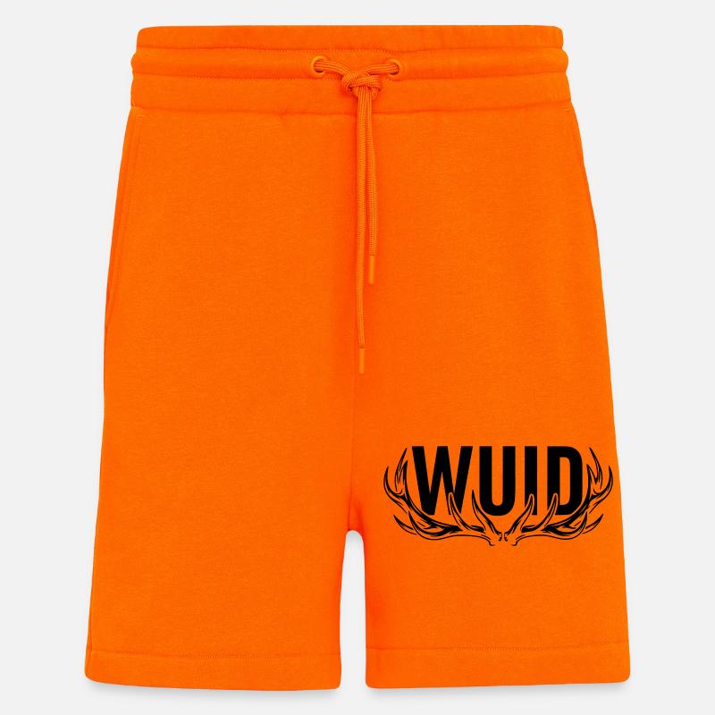 WUID – Modernes bayerisches Design mit Geweih - Shorts - made by SPREAD - SUNSET ORANGE