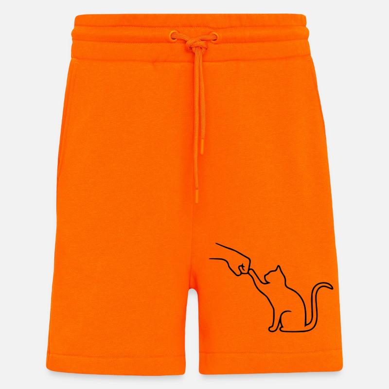 Katze Pfote Team Faust lustig - Shorts - made by SPREAD - SUNSET ORANGE