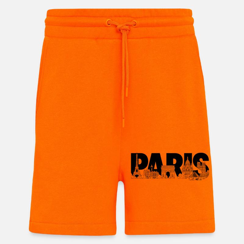 Paris Frankreich Eiffelturm Triumphbogen - Shorts - made by SPREAD - SUNSET ORANGE