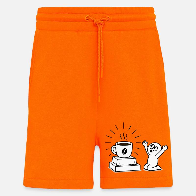 Coffee Mug Joy Comic Design - Shorts - made by SPREAD - SUNSET ORANGE