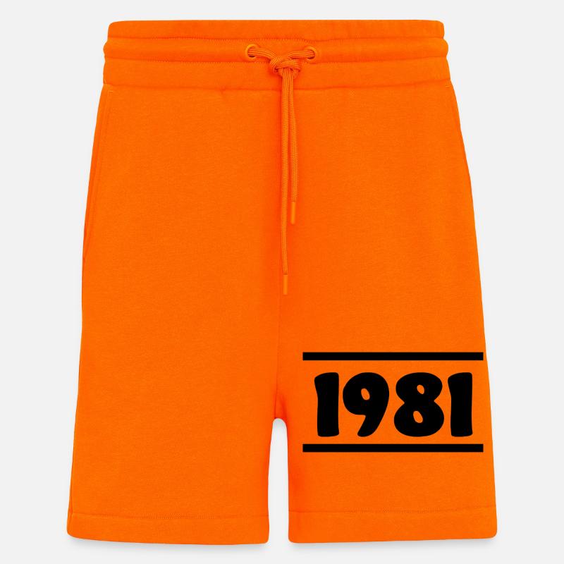 1981 Anniversaire 1981 - Short bio décontracté fabriqué en UE - SUNSET ORANGE