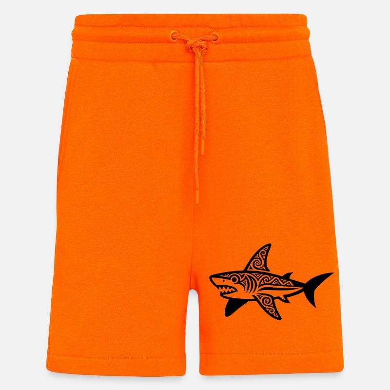 Requin maori - Short bio décontracté fabriqué en UE - SUNSET ORANGE