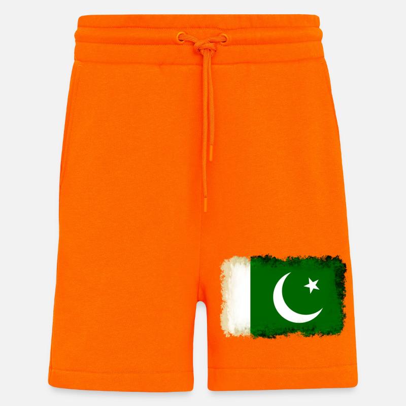 Drapeau du Pakistan - Short bio décontracté fabriqué en UE - SUNSET ORANGE