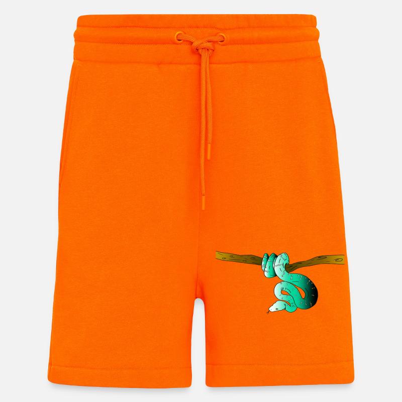 Serpent (couleur) - Short bio décontracté fabriqué en UE - SUNSET ORANGE