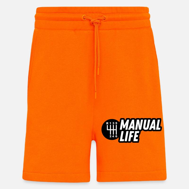 JDM-Aufkleber – manuelles Leben - Shorts - made by SPREAD - SUNSET ORANGE