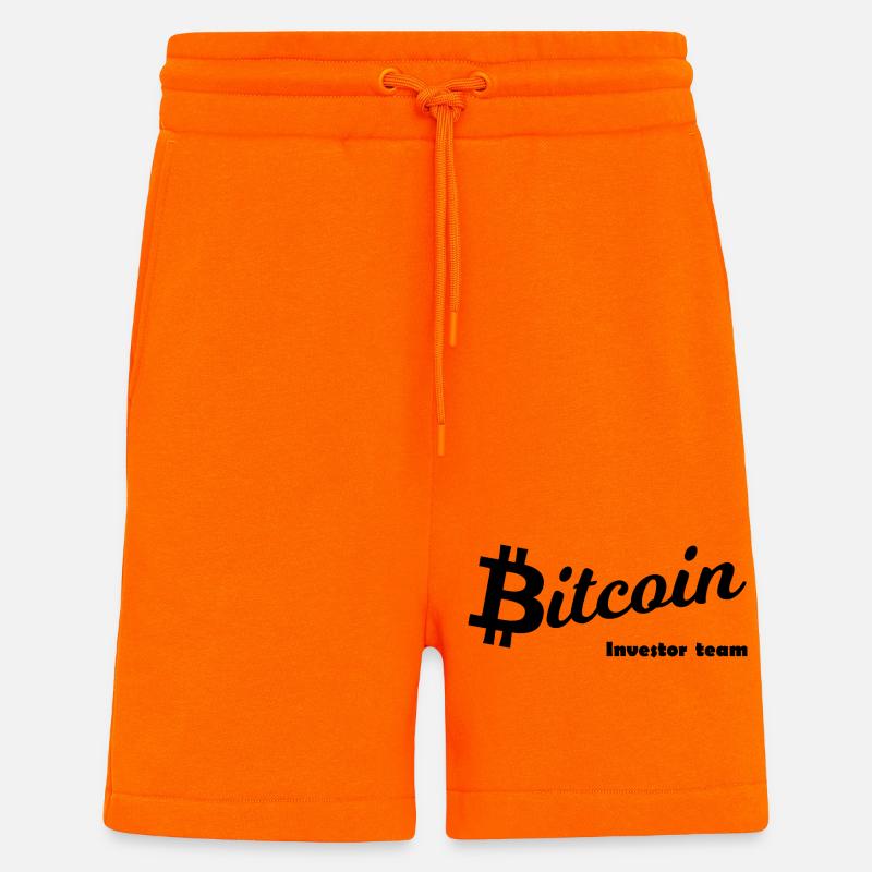 Bitcoin Symbol Schwarzsilhouette - Shorts - made by SPREAD - SUNSET ORANGE