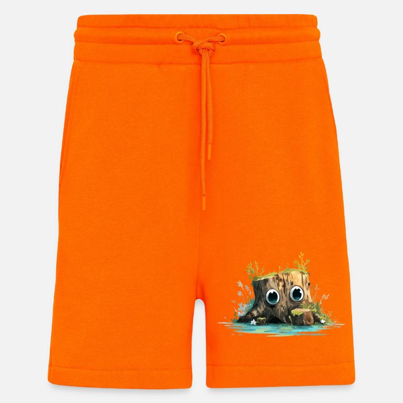 Forest stump with curious eyes - Shorts - made by SPREAD - SUNSET ORANGE