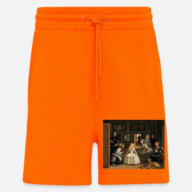 Las Meninas pixélifiées - Short bio décontracté fabriqué en UE - SUNSET ORANGE
