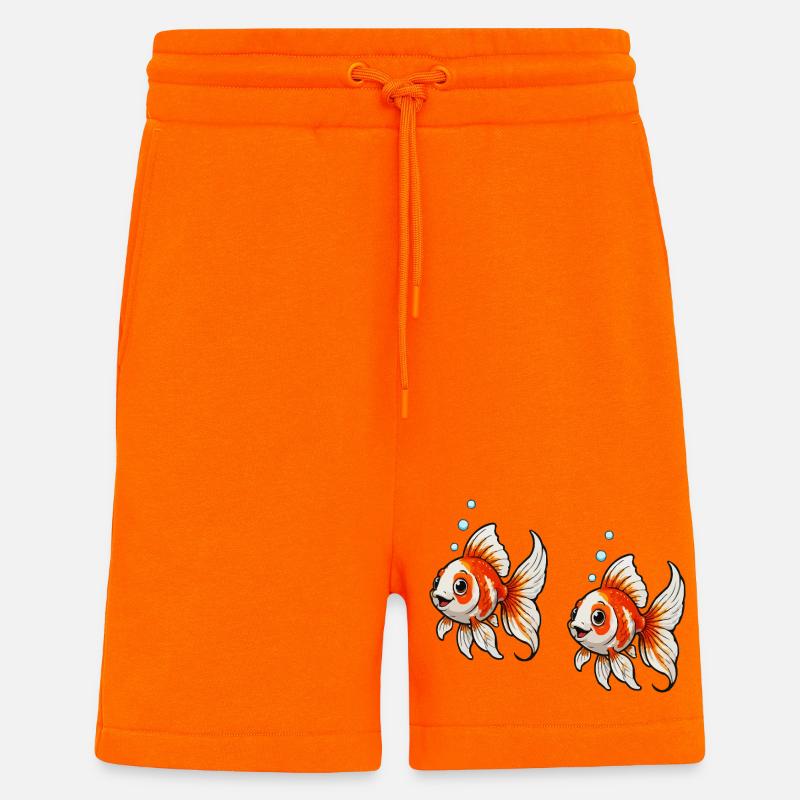 Bande dessinée Poisson Rouge - Short bio décontracté fabriqué en UE - SUNSET ORANGE