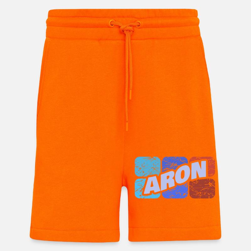 First name Aron - Shorts - made by SPREAD - SUNSET ORANGE
