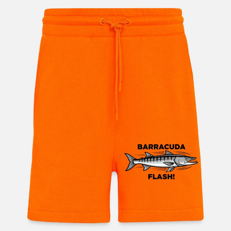 Barracuda Flash Prédateur Mer Barracuda - Short bio décontracté fabriqué en UE - SUNSET ORANGE