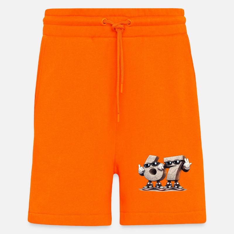 67 sixseven - Short bio décontracté fabriqué en UE - SUNSET ORANGE