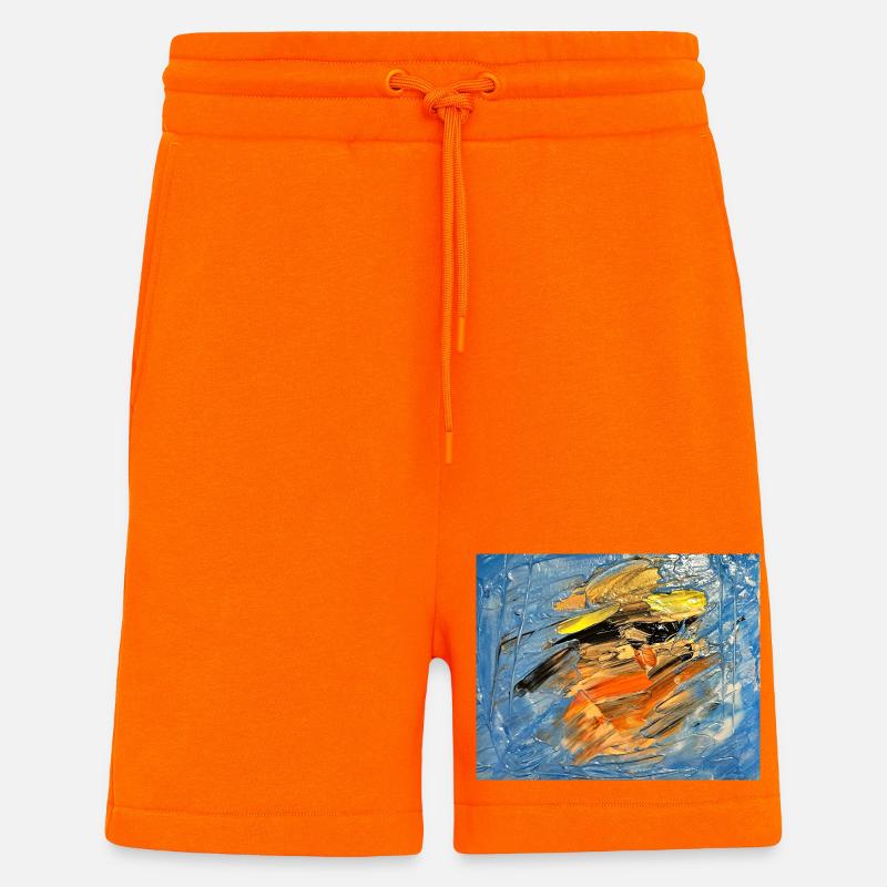 Tourbillon bleu orange - Short bio décontracté fabriqué en UE - SUNSET ORANGE