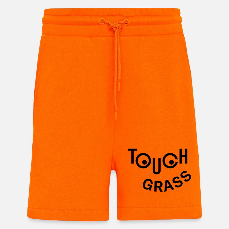 Touch Grass Happy Face - Shorts - made by SPREAD - SUNSET ORANGE