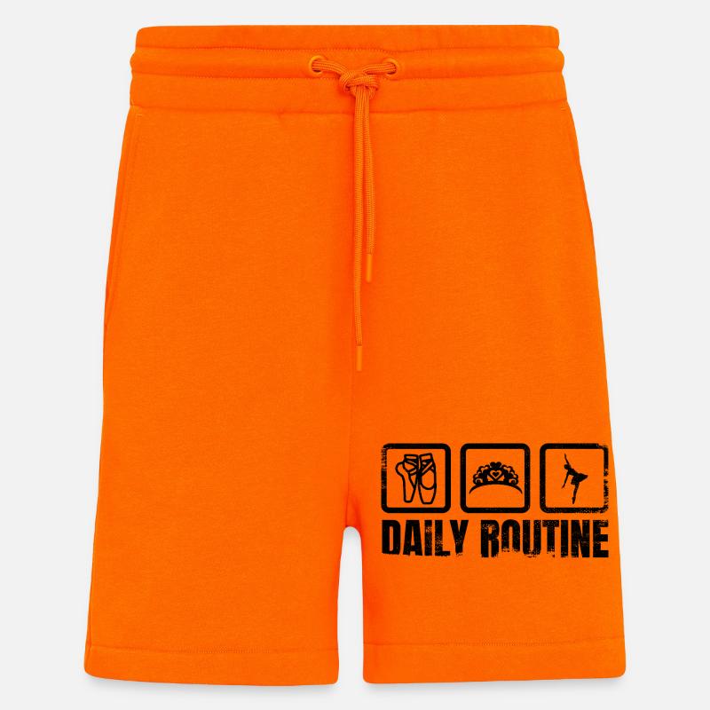Routine quotidienne du danseur de ballet - Short bio décontracté fabriqué en UE - SUNSET ORANGE